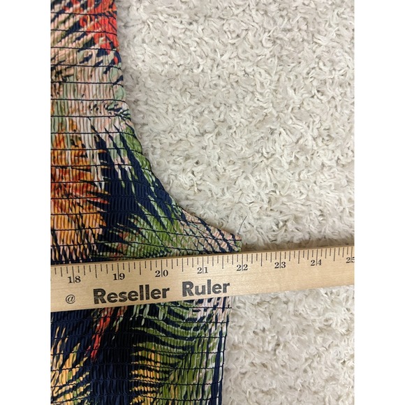 Terra Sky Maxi Dress 3X Tropical Floral Tiered Ruffle Sleeveless Beach Cruise - Picture 4 of 10